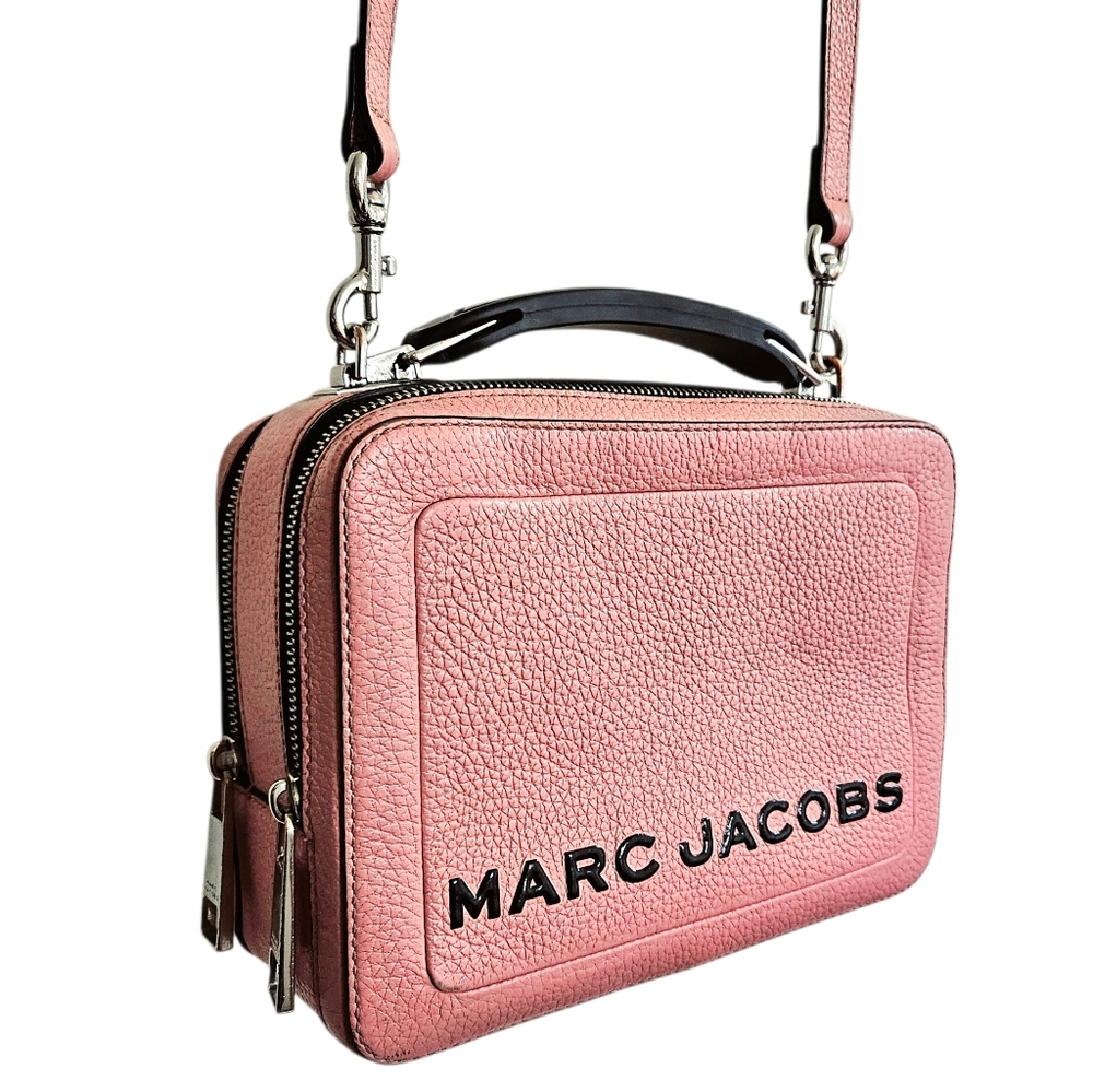 Marc Jacobs The Box 23 Pink Pebbled Leather Crossbody Handbag - Picture 1 of 13
